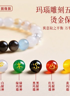普陀山五行多宝水晶手串五路财神蛇年补缺喜用招财好运手链男女款