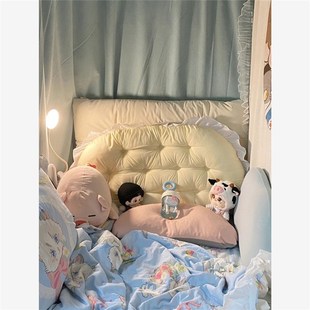大学生宿舍床上靠枕寝室好物可拆洗软包床头靠垫卧室布置改造