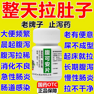 治疗肠胃炎药特效拉肚子止泻腹胀腹泻腹痛成人排便药腹可安片正品