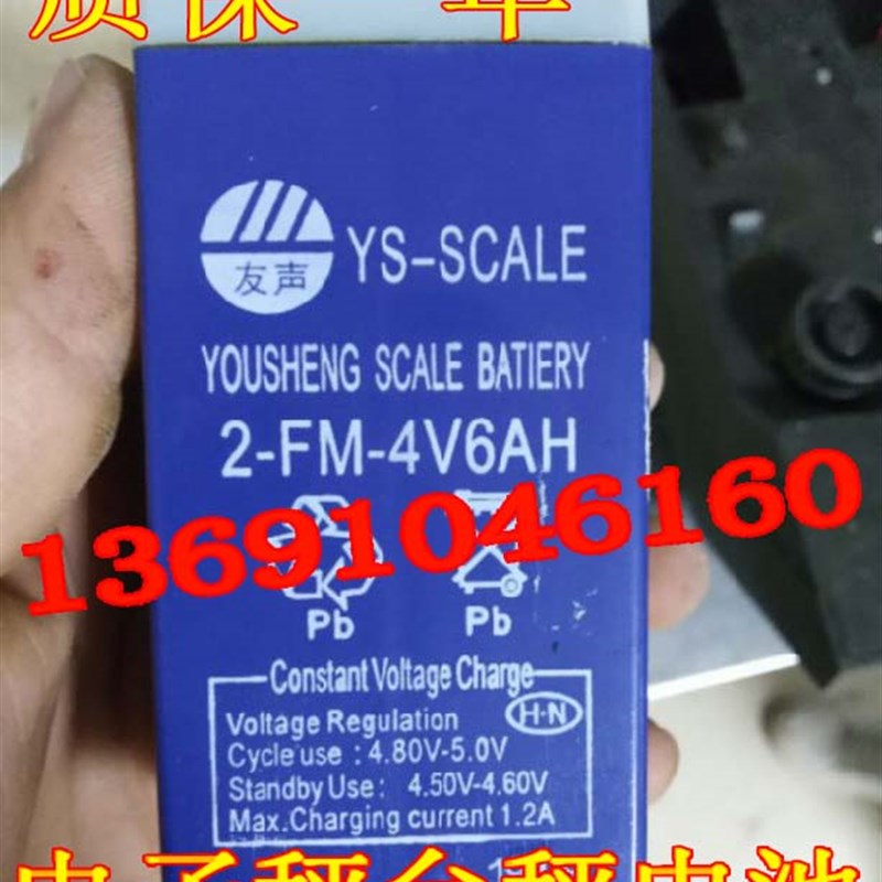 YOUSHENG友声蓄电池2-FM-4V6AH电子秤 吊秤 计价称 电子衡器电池