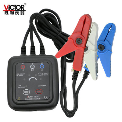 胜利仪器三相交流电相位计VC850/A/C/D 相序表相位检测仪相位表