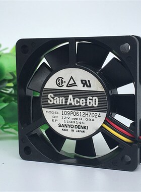 原装三洋 6015 6cm 12V 0.09A 109P0612H7D24 双滚珠静音散热风扇