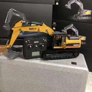 汇纳580挖掘机32通道超大号全合金工程车玩具仿真破拆机抓木挖掘