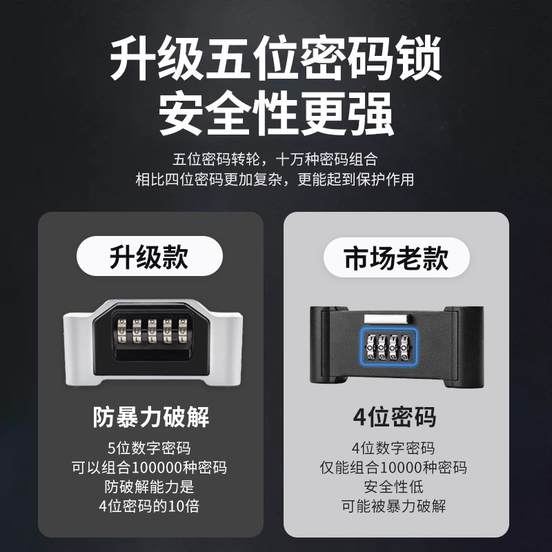 密码u型锁玻璃门挂锁防水防锈防盗门锁插锁锁具家用加长U形锁大门