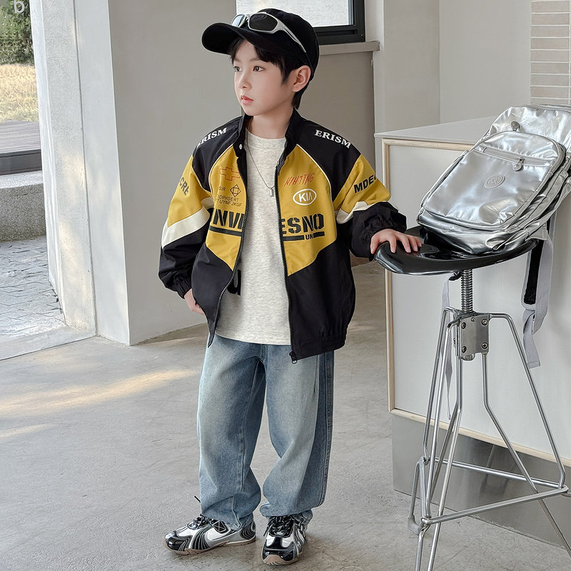 【悠悠童话】男童外套2026春装新款中大童秋季潮牌机车服夹克上衣