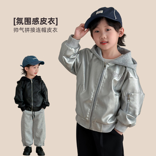 【悠悠童话】男童外套春秋款儿童2026新款春装洋气潮连帽上衣男孩