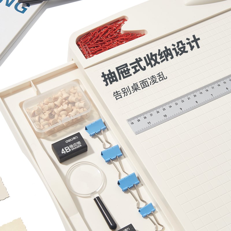 杰丽斯 948白色小型切纸机手动A4切纸刀不锈钢刀安全裁纸刀相片裁