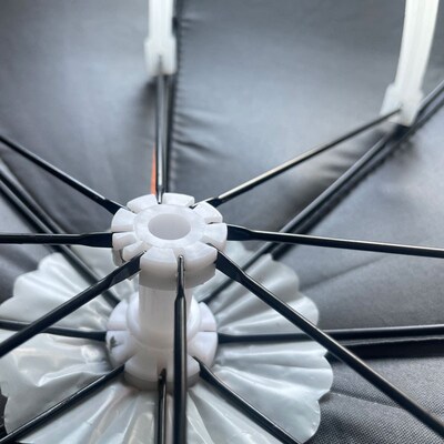 头戴式钓鱼遮阳雨伞帽防晒钓鱼采茶斗笠头顶黑胶小号中号塑料支架