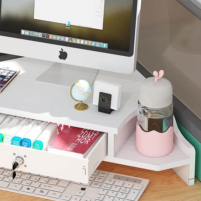 转角电脑增高架办公室台式显示器垫高三角工位拐角办公桌面收纳架