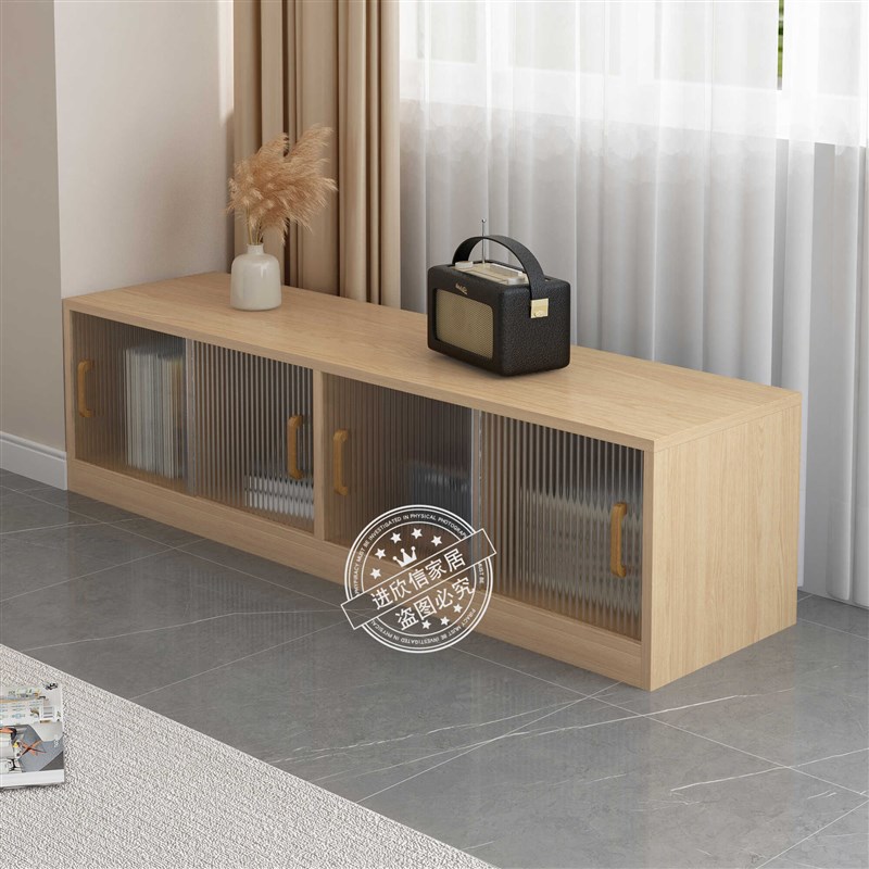 实木定制飘窗柜地柜阳台柜矮柜带门矮柜长条柜储物柜书柜组合松木