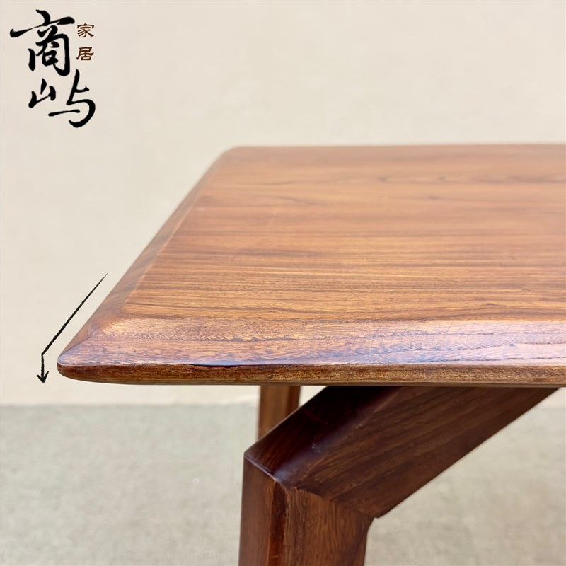 商屿老榆木大板桌家用餐桌工作台吧台书桌实木电脑桌办公桌大桌子