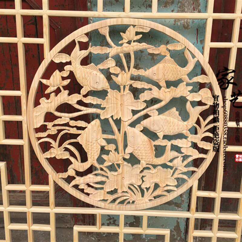 东阳木雕花实木花格玄关隔断中式装修窗户电视背景墙仿古门窗屏风