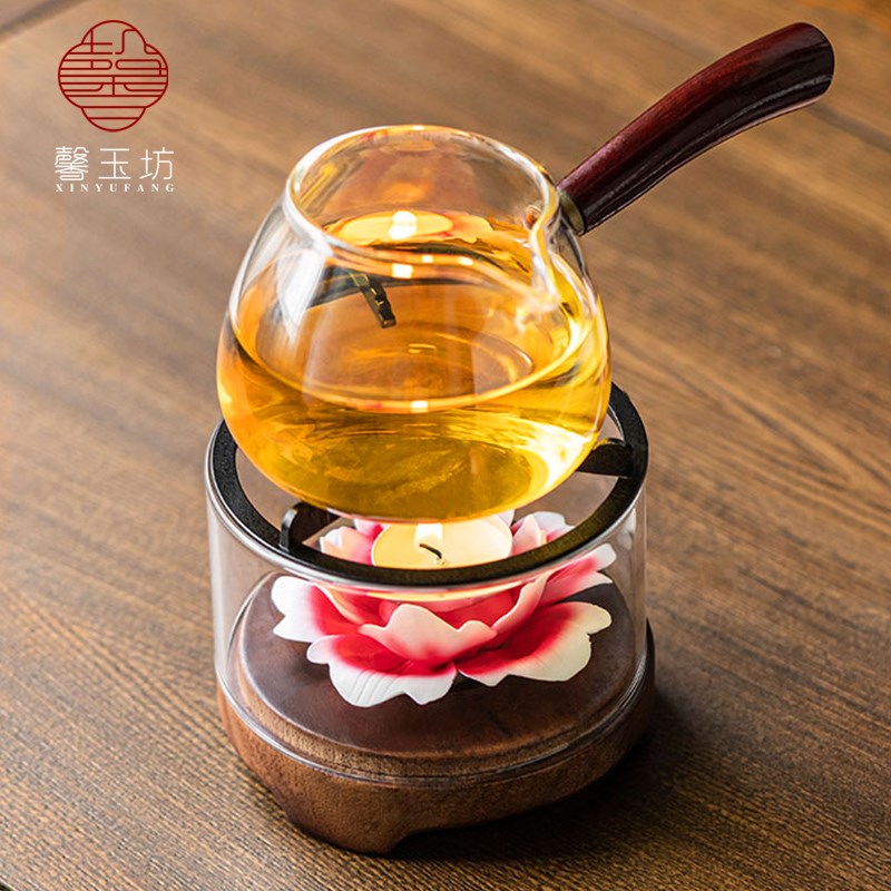 新款高颜值陶瓷花朵温茶炉蜡烛加热煮茶炉创意茶壶底座茶水保温器