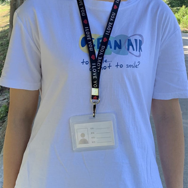 学生校卡套挂绳提花尼龙织带钥匙扣男女证件防丢多用锁匙挂脖绳