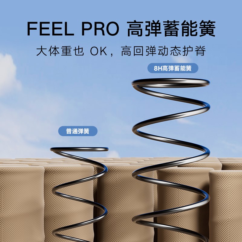 8H 记忆绵深睡床垫 护脊释压慢回弹独立袋弹簧防螨外套22cm
