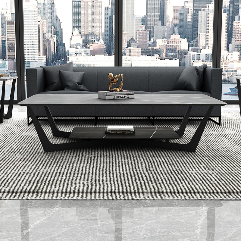 茶几桌客厅家用轻奢现代简约设计师岩板大理石茶几办公室高级极简