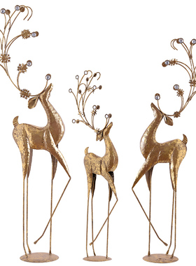 美式复古轻奢鹿网红落地装饰服装店铺橱窗客厅电视机旁玄关大摆件