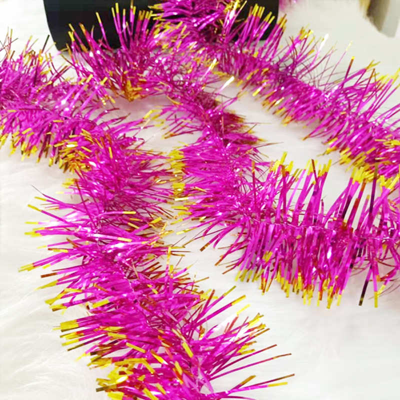 新款创意节庆红色金边密毛条拉花六一节活动装饰舞台彩带圣诞彩条