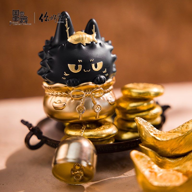 宝藏你好历史博物馆文创入户门铃磁吸黑猫铃铛冰箱贴乔迁礼物