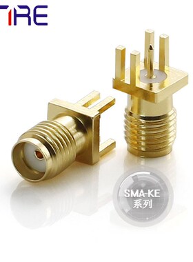 SR-SMA-347-180度高频接头外螺内孔偏四脚天线信号连接器射频头座