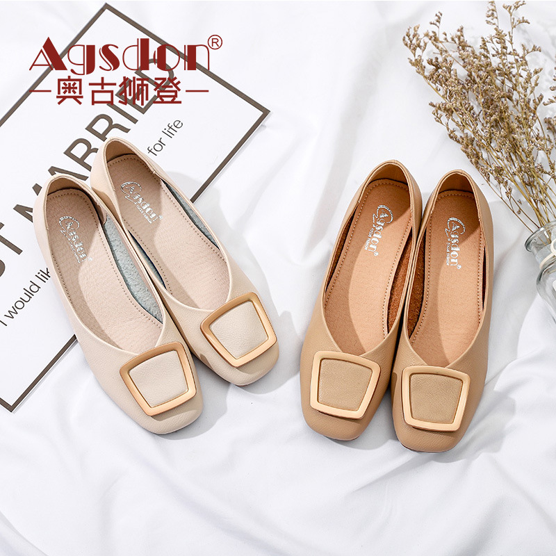 奥古狮登女鞋2022春款平底浅