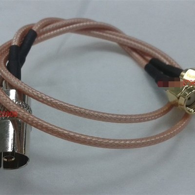 射频SMA公头转电视天线IEC母头 SMA内螺内孔/TV母头信号连接线