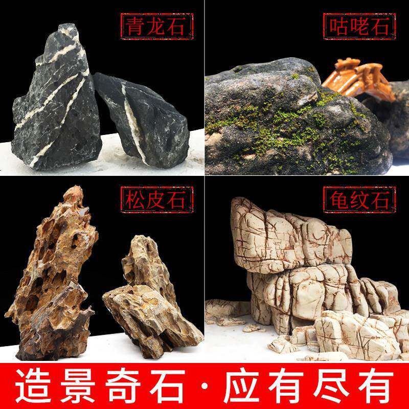 鱼缸造景松皮石吸水石龟纹石上水石假山盆景青龙石假山石头沉木