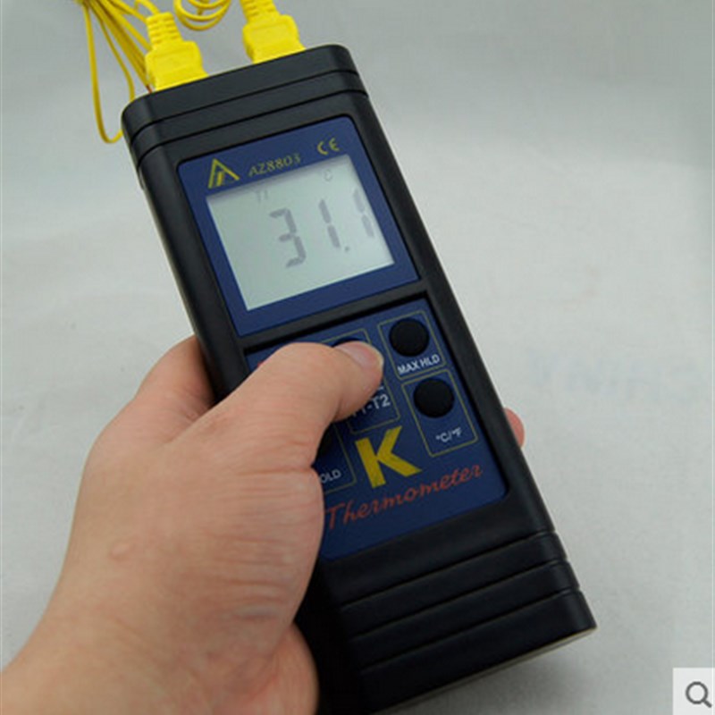 衡欣 AZ8803双通道手持K型热电偶温度计 数显测温仪 接触式测温器