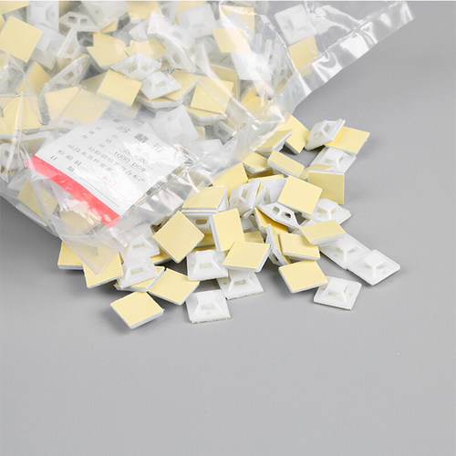 带胶自粘式吸盘定位片粘式尼龙配线固定座 扎带固定座20*20 25X25