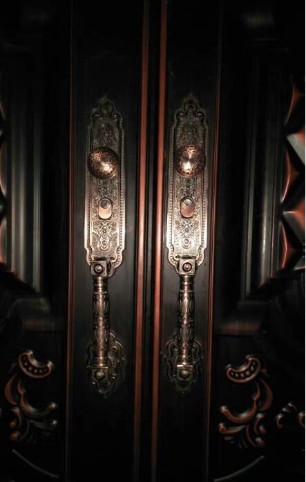 .豪华别墅锌合金大门把手加厚拉手执手锁通用型双开门对开门防盗