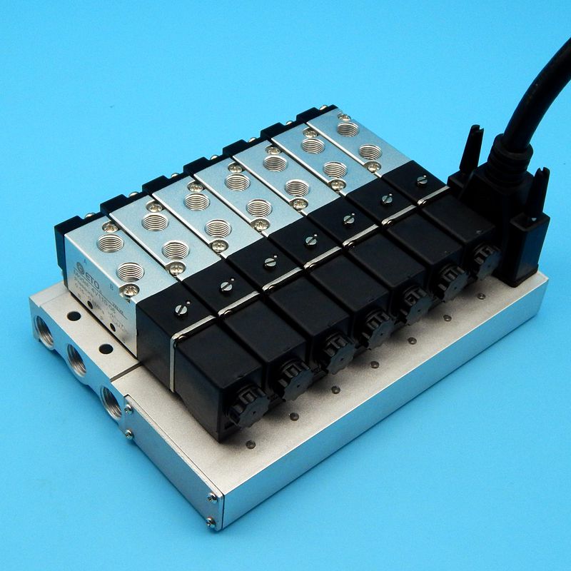 ETO气动电磁阀C3下插式集成阀岛 总线阀板4V110-06汇流板阀组100M