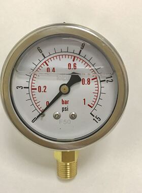 leipai耐震压力表 油压防振表 1bar 15psi 直径61-68mm 螺纹ZG1/4