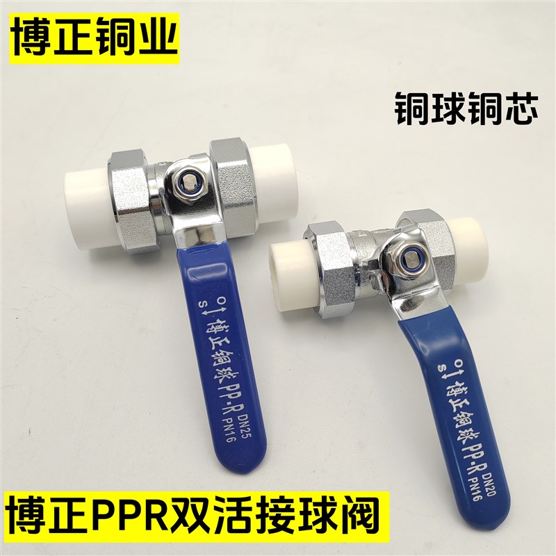 博正ppr铜球阀双活接PPR球阀自来水阀门铜球铜芯双活接球阀202532