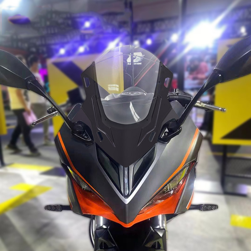 适用于QJ钱江赛350改装 第二代 竞技挡风玻璃 前风挡加高挡风镜