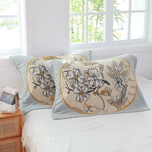 枕巾2025新款纯棉一对装全棉纱布枕头巾可固定防头油防滑不脱落轻