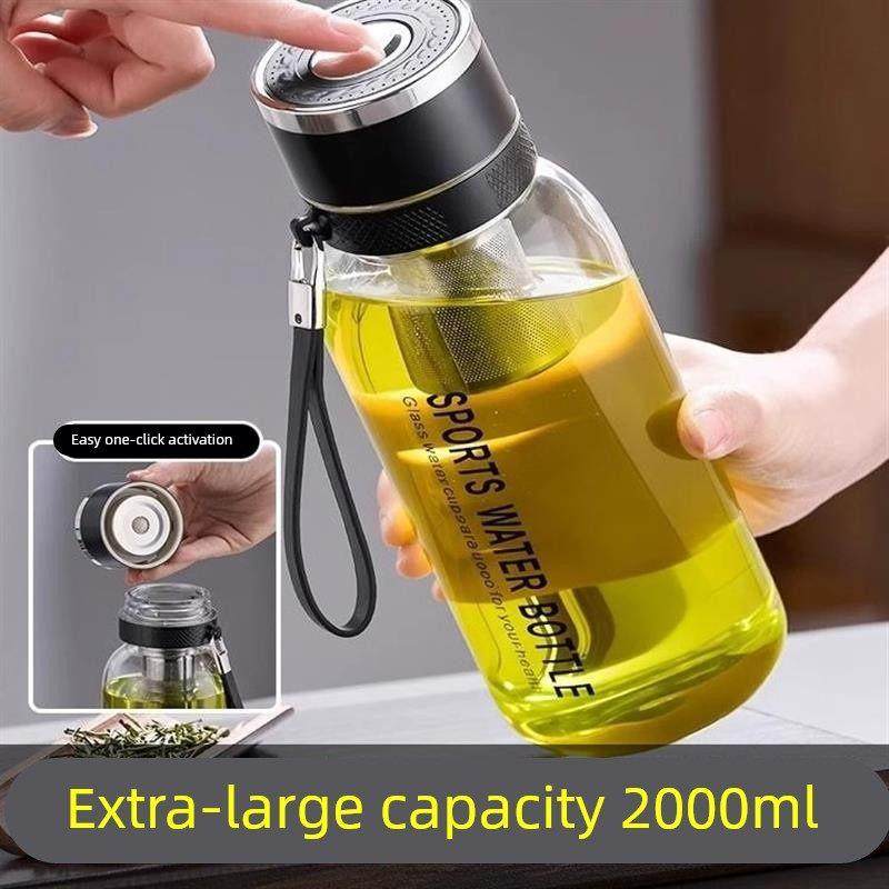 水杯摔不烂一键开盖车载高硼硅玻璃杯大容量茶水新款分离耐高温泡,餐饮具,玻璃杯,淘宝优惠券,粉丝福利购,淘宝优惠卷