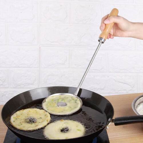 【官方正品】老式煎饼器不锈钢煎饼勺子锅巴模具 油饼模子铜勺油