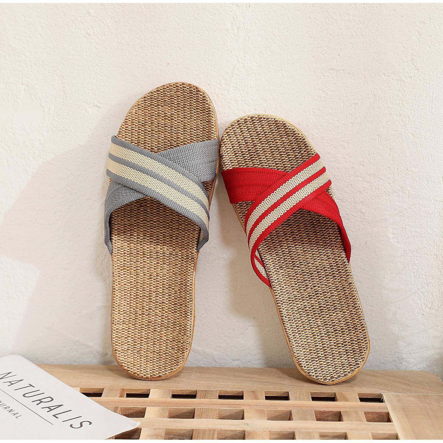 2026新款M-16交叉室内居家木地板防滑男女情侣夏季亚麻凉拖鞋,居家布艺,居家亚麻拖鞋,淘宝优惠券,粉丝福利购,淘宝优惠卷