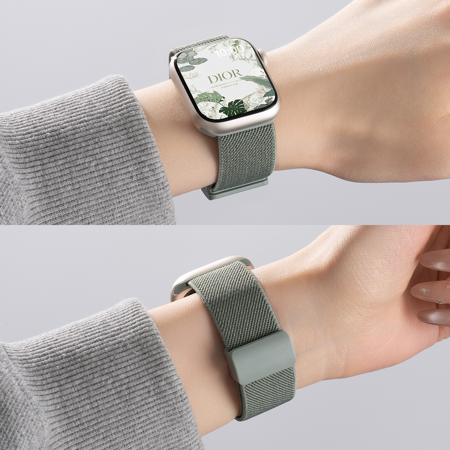 美派新款适用苹果s10智能高级手表表带s7时尚网红女款applewatchs9磁吸编织s8腕带iwatchs10表带夏季运动男款
