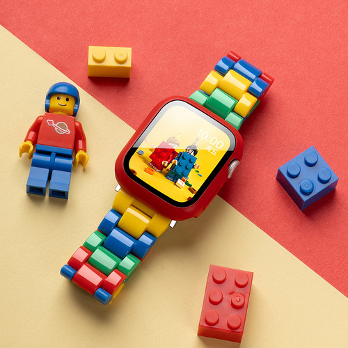 适用iwatch乐高树脂表带运动透气