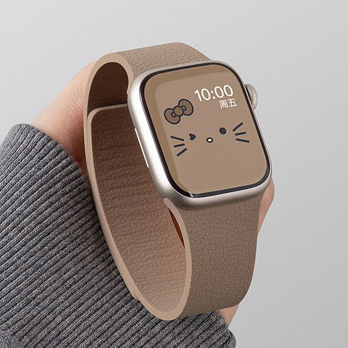 新款荔枝纹磁吸硅胶表带