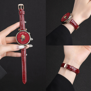 适用华为gt6表带手表watchgt5手表带fit4女款 watch5高端gt3女士gt2皮质秋冬高级感红色41 智能gt4腕表fit3新款
