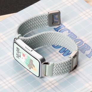 适用华为手环10表带9新品pro通用nfc版8腕带荣耀手表带编织女款尼龙弹力替换带男款ins透气7秋冬配件智能运动