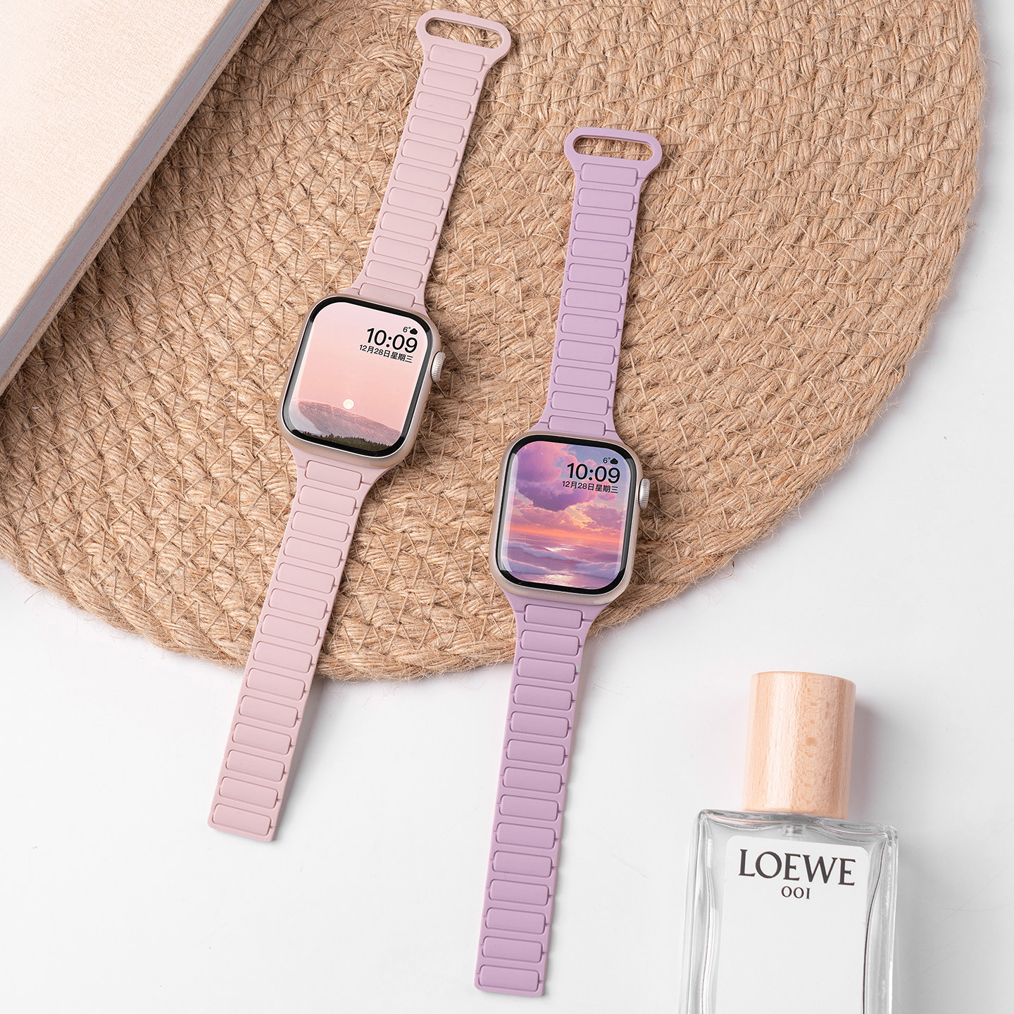 明星同款|美派适用苹果S11手表iwatch10表带apple9夏天细款小蛮腰硅胶女款11新款磁吸S9时尚腕带8智能运动