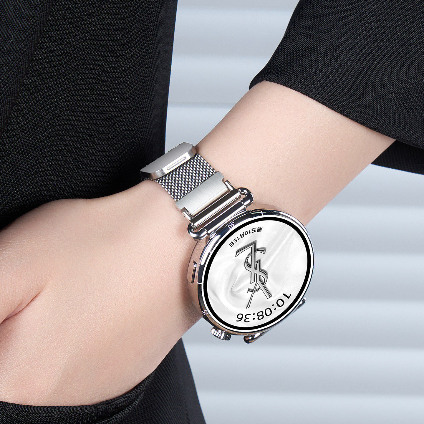 新款适用华为手表gt6表带watchgt6高级gt5女款watch5手表带gt4智能pro女款gt3女士金属表链荣耀磁吸不锈钢41