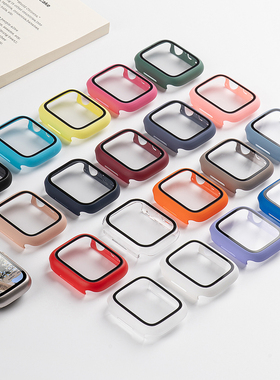 适用苹果手表S10保护壳applewatch11手表壳iWatch9壳膜抗划8半包7保护壳6高清抗爆SE3保护套防爆ultra3钢化膜