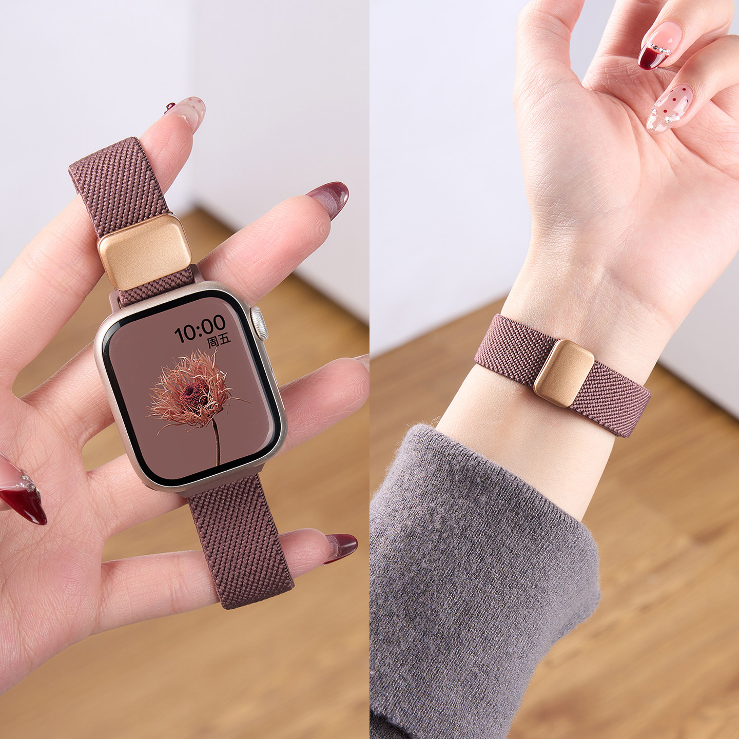 美派新款适用iWatchs12尼龙表带图片
