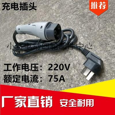 四轮电动老年代步车观光游览巡逻车220V电源线充电器连接插头插座