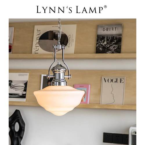 Lynn's立意 工业风玻璃餐厅吊灯 中古镀铬客厅复古包豪斯吧