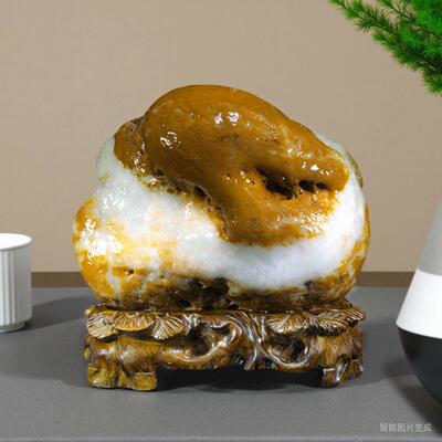 天然奇石观赏石摆件鸡血石黄蜡石头原石招财镇宅客厅装饰孤品送礼